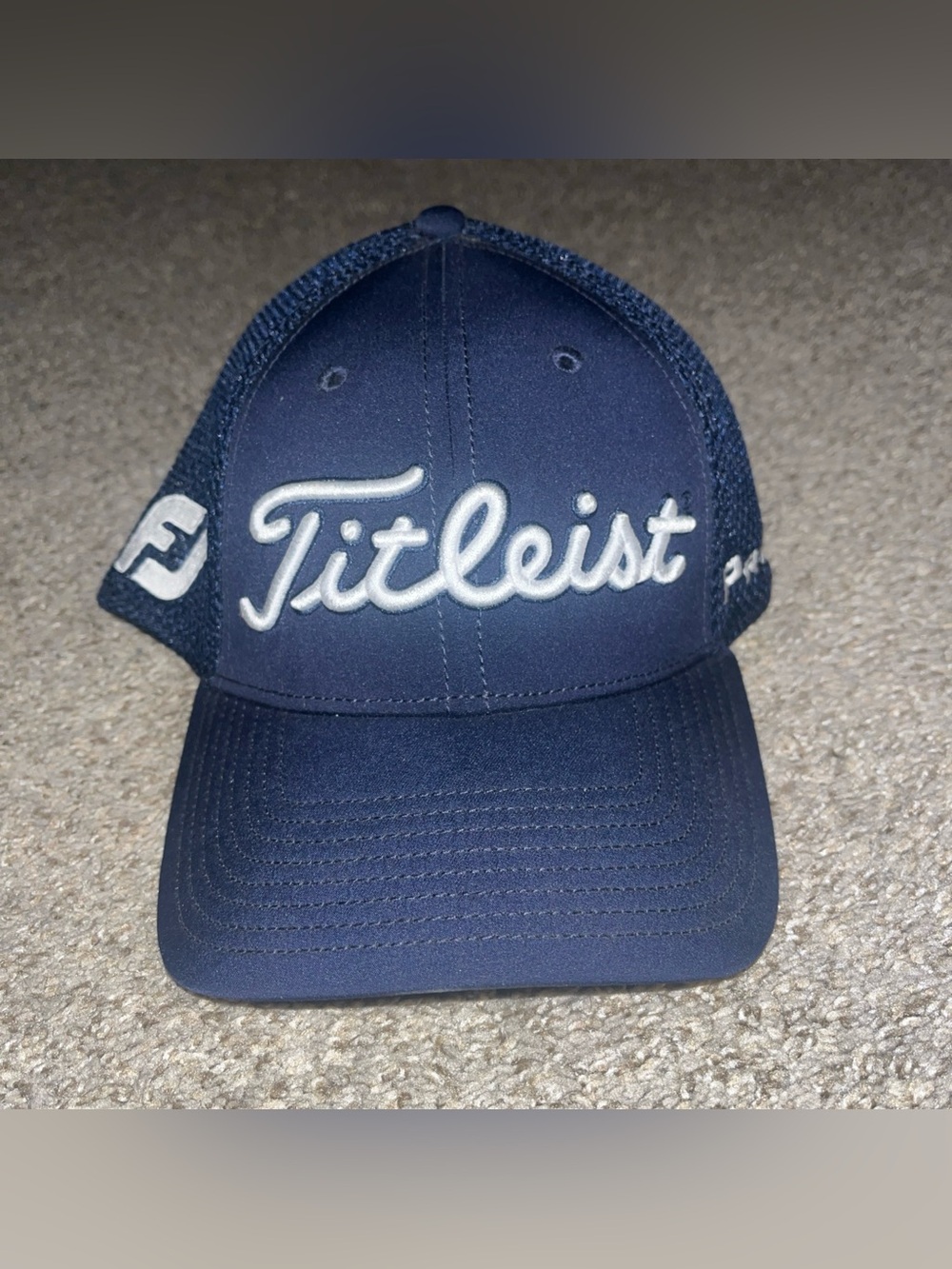 Titleist Tour Elite Hat Pro V1 Footjoy FJ M/L Navy Blue White Mesh NWOT Golf